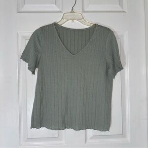 Textured Sage Green Women's Top